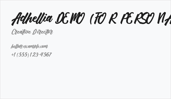 Adhellia DEMO (FOR PERSONAL USE Business Card