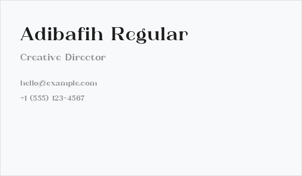 Adibafih Regular Business Card