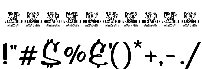 Adielle PERSONAL USE ONLY Font OTHER CHARS