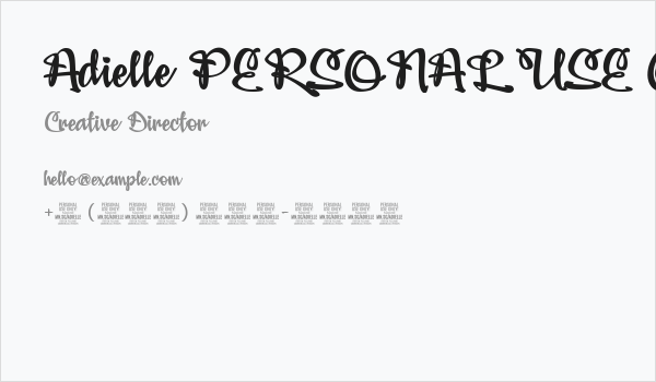 Adielle PERSONAL USE ONLY Business Card
