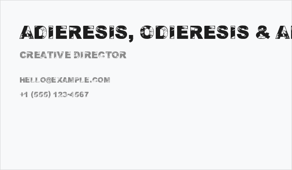 Adieresis, Odieresis & Aring 2 Business Card