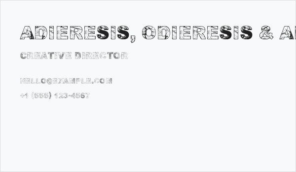 Adieresis, Odieresis & Aring Business Card