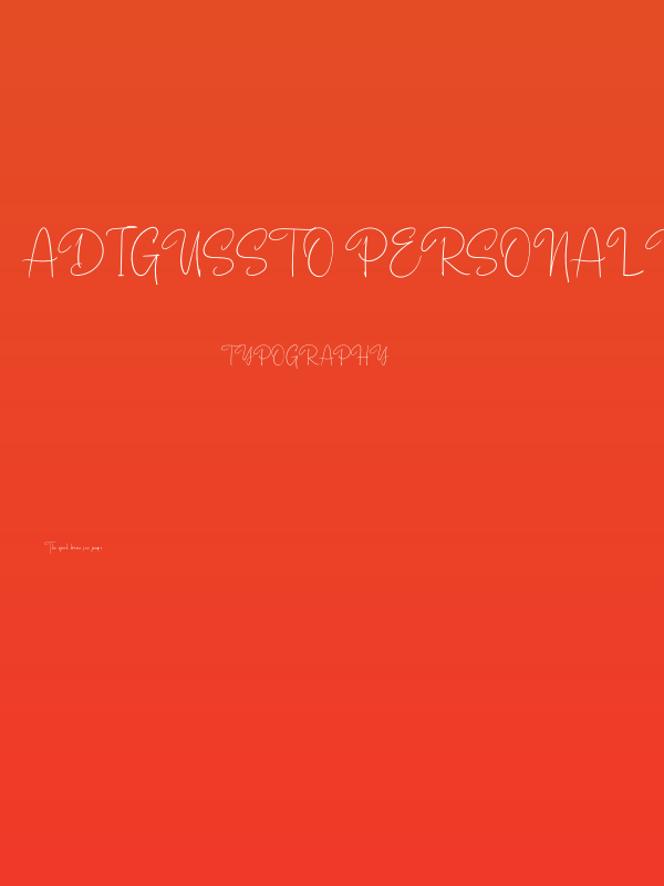 Adigussto Personal Use Poster