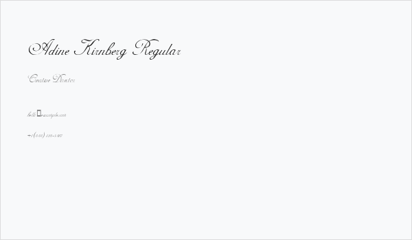 Adine Kirnberg Regular Business Card