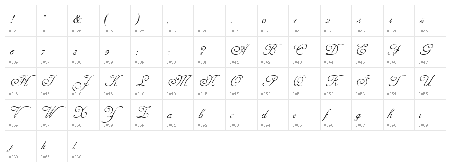AdineKirnberg Regular Character Map