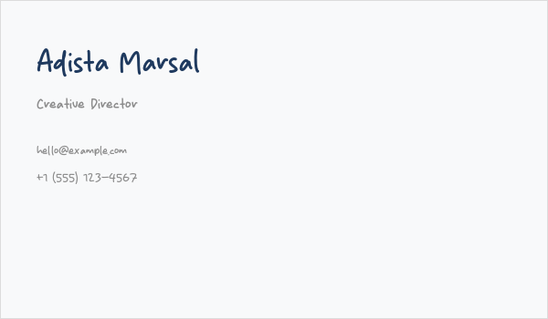 Adista Marsal Business Card