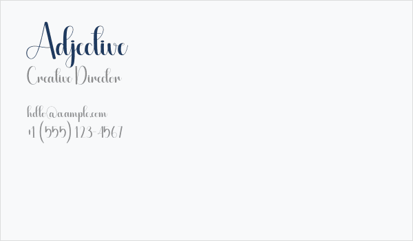 Adjective Business Card
