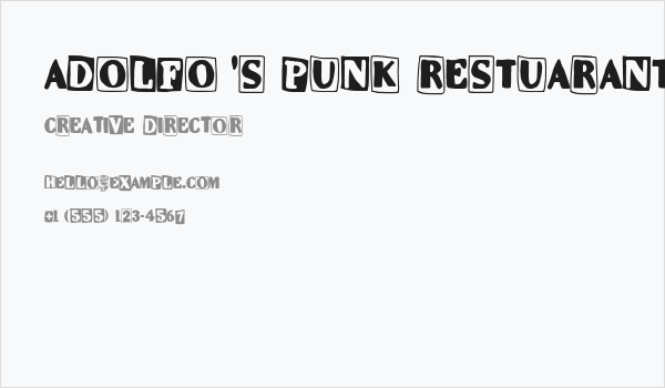 Adolfo's Punk Restuarant Business Card