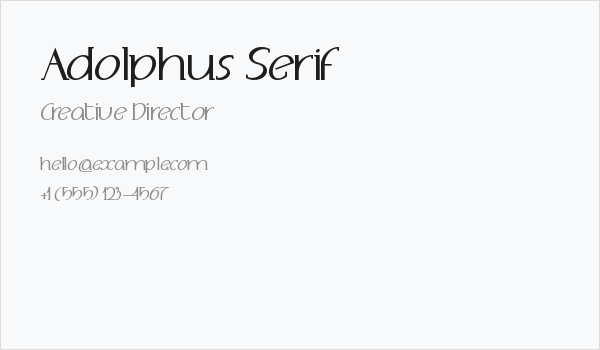 Adolphus Serif Business Card