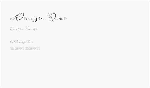 Adonessia Demo Business Card