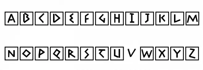 AdonisGreekSquares Шрифта ВЕРХНИЙ