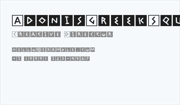 AdonisGreekSquares Business Card