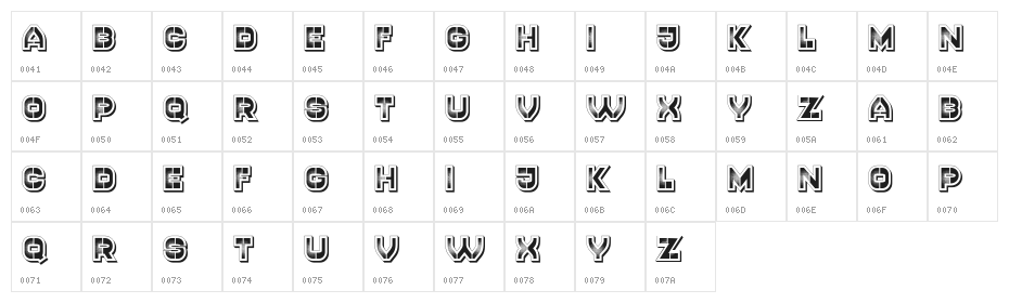 Adopted Regular Character Map