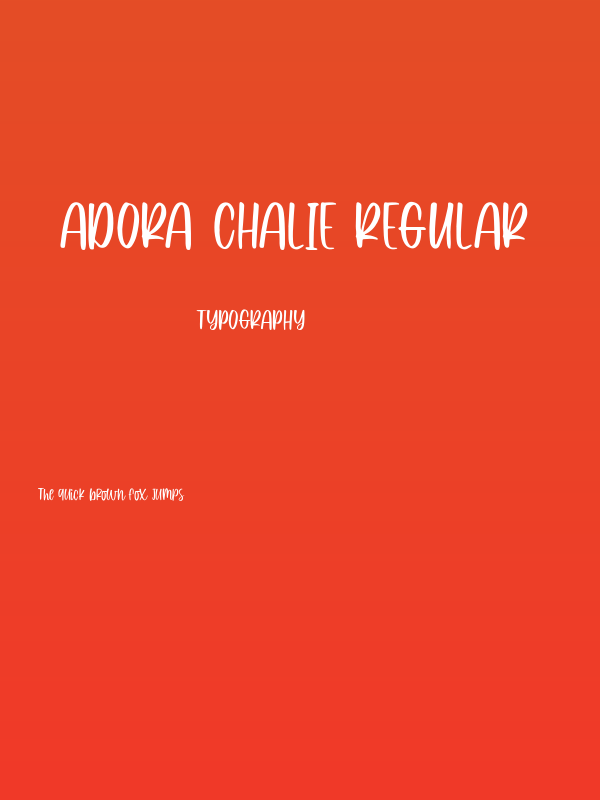 Adora Chalie Regular Poster