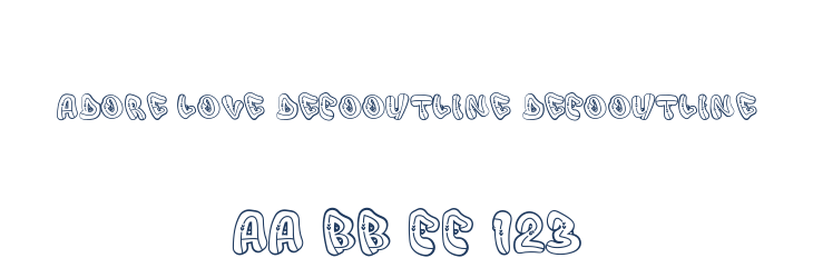Adore Love DecoOutline DecoOutline Font Preview