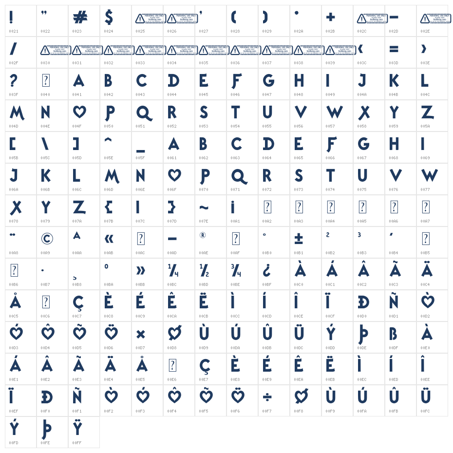 Adore Valentine PERSONAL USE ON Character Map