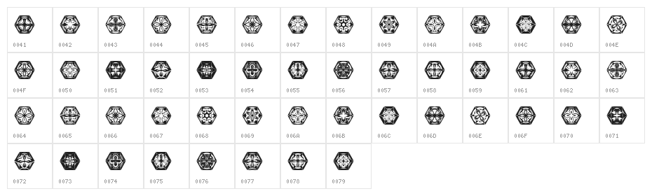 Adornos Regular Character Map