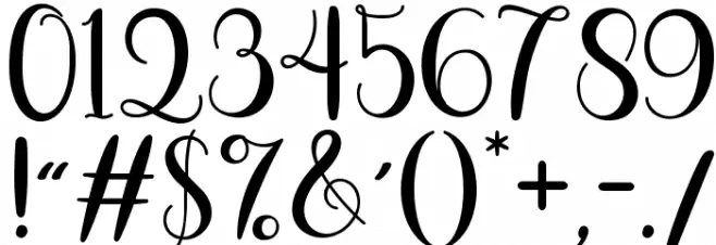 Adreena Script Demo Regular Font OTHER CHARS
