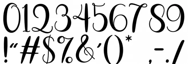 Adreena Script Demo Regular Font OTHER CHARS