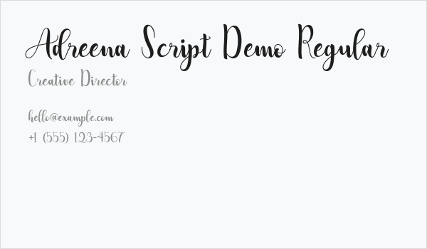 Adreena Script Demo Regular Business Card