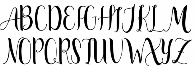 Adreena Script Demo Regular Caratteri MAIUSCOLE