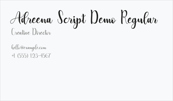 Adreena Script Demo Regular Business Card