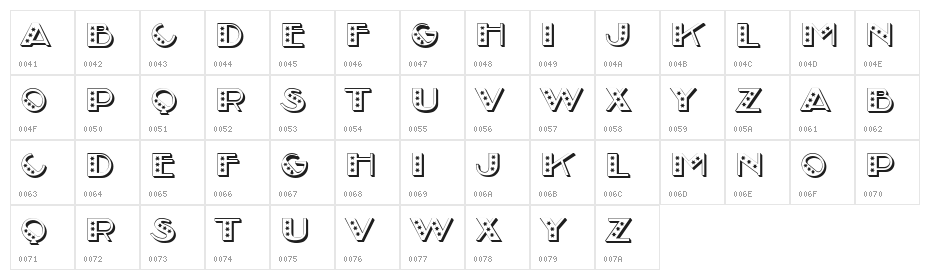 Adrenaline Hollow Regular Character Map