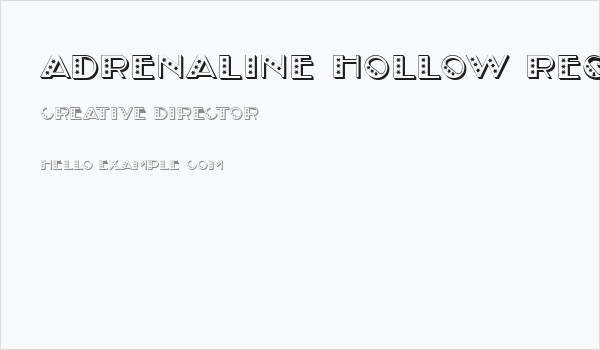 Adrenaline Hollow Regular Business Card