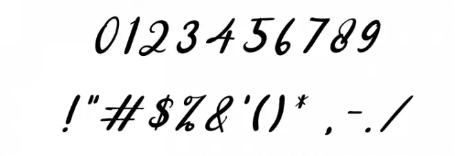 Adriana Italic Font OTHER CHARS