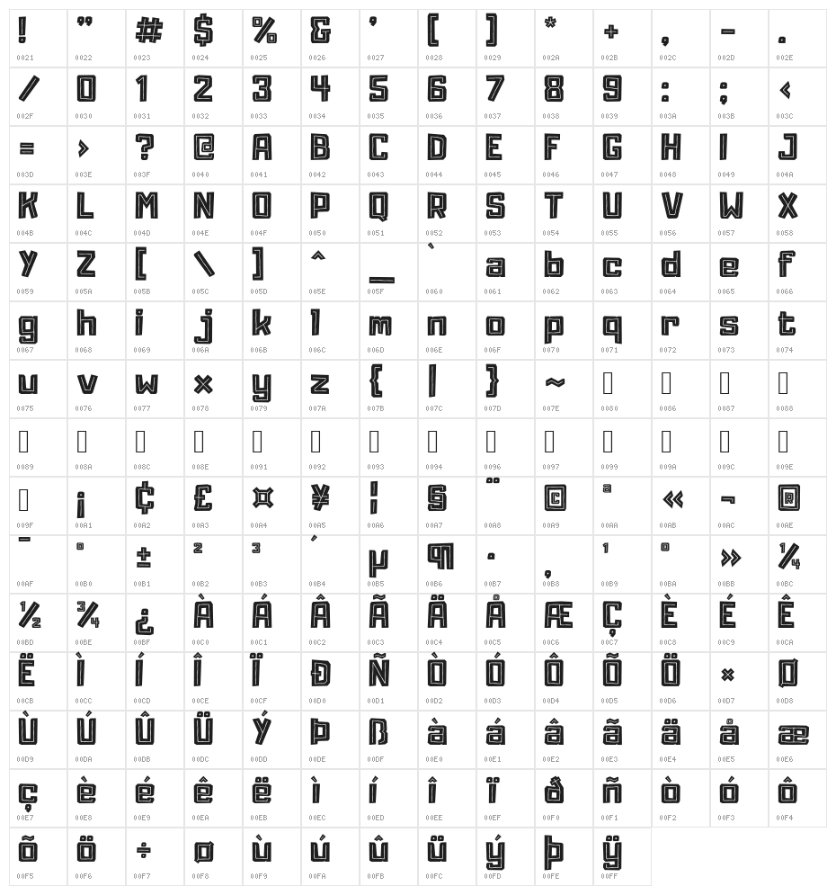 Adumu Inline Character Map