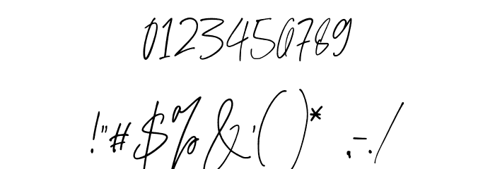 AdustineSignature-Regular Шрифта ДРУГИЕ символов