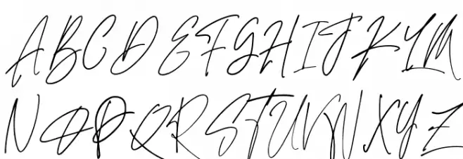 AdustineSignature-Regular फ़ॉन्ट अपरकेस