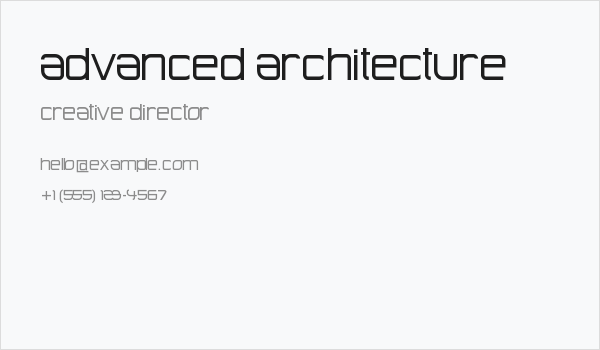 Advanced Architecture Business Card