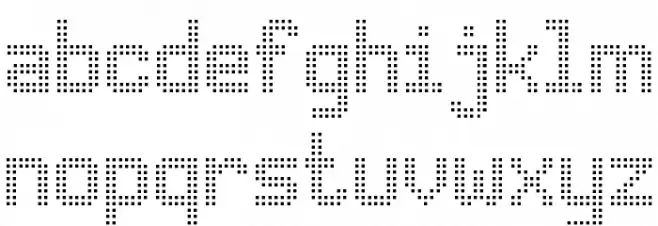 Advanced Dot Digital-7 Schriftart Kleinbuchstaben