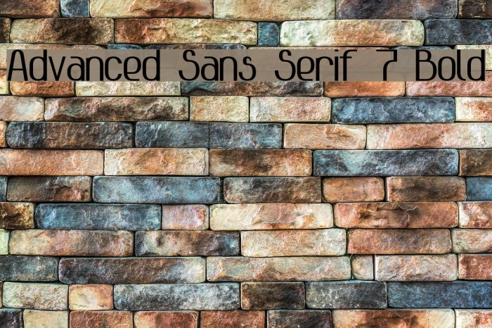 Advanced Sans Serif 7 Bold Font examples