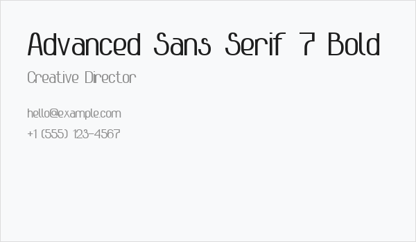 Advanced Sans Serif 7 Bold Business Card