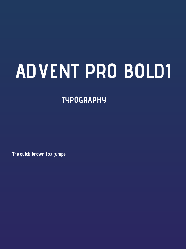 Advent Pro Bold1 Poster