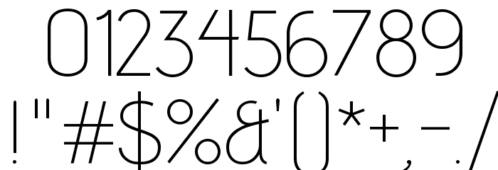 Advent Pro ExtraLight Font OTHER CHARS