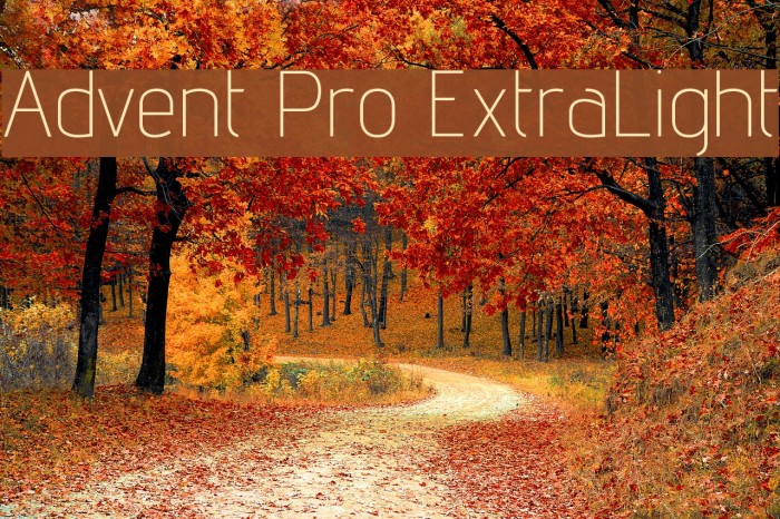 Advent Pro ExtraLight Font examples