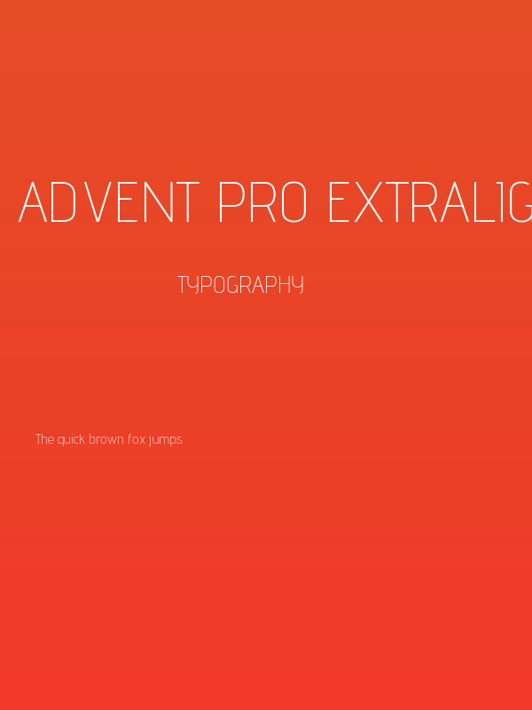 Advent Pro ExtraLight Poster