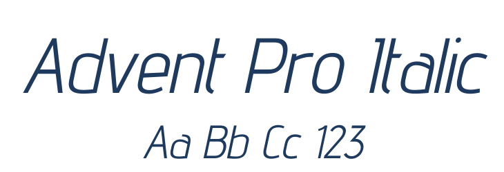 Advent Pro Italic Font Preview