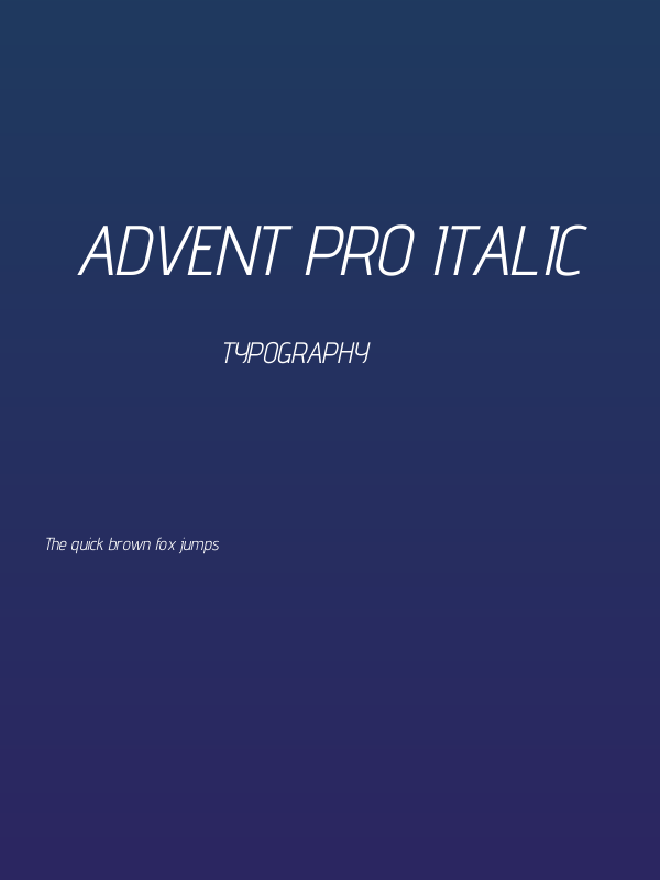 Advent Pro Italic Poster
