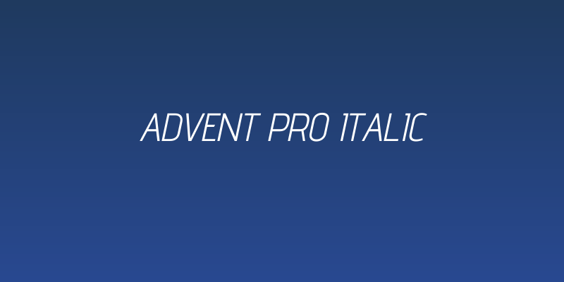 Advent Pro Italic Social Header