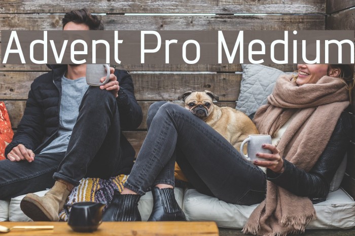 Advent Pro Medium Font examples
