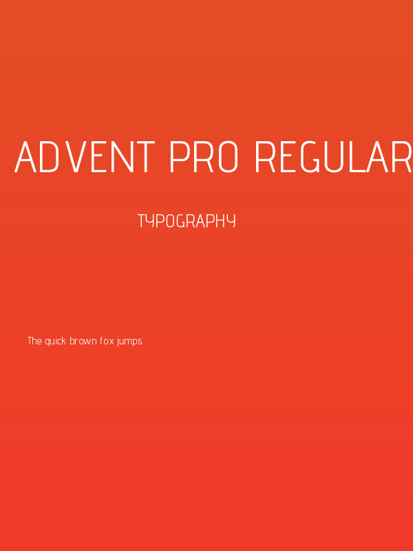 Advent Pro Regular Poster