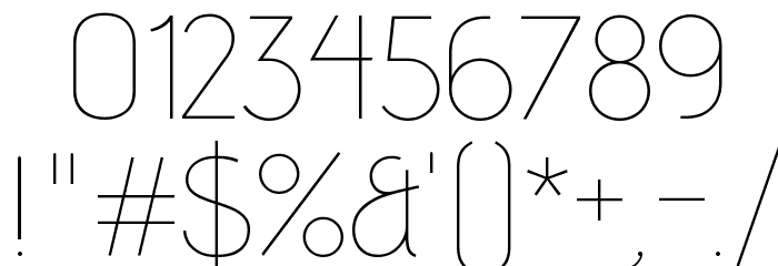 Advent Pro Thin Font OTHER CHARS