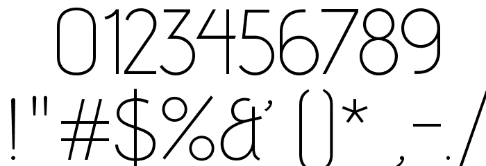 AdventPro-ExtraLight Font OTHER CHARS
