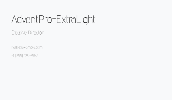 AdventPro-ExtraLight Business Card