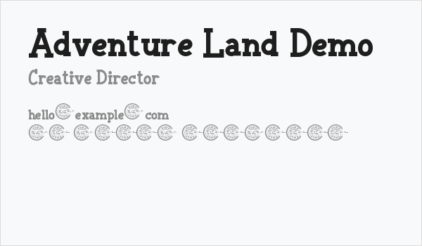 Adventure Land Demo Business Card