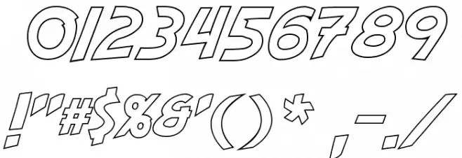 Adventure Outline Font OTHER CHARS